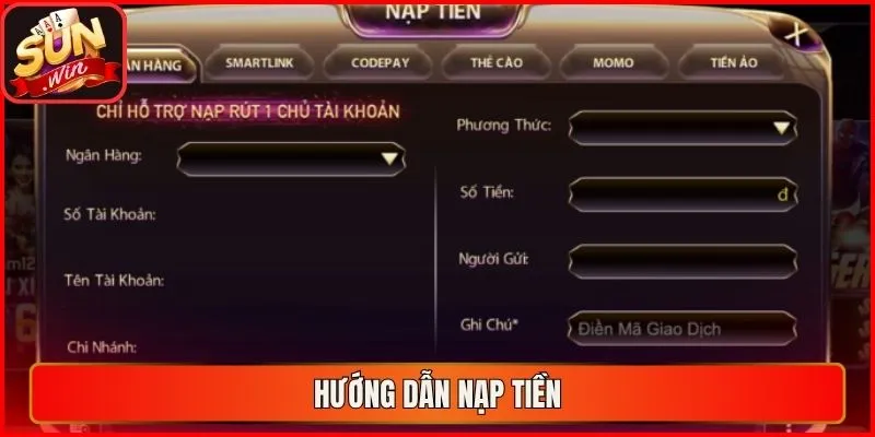 hướng dẫn nạp tiền